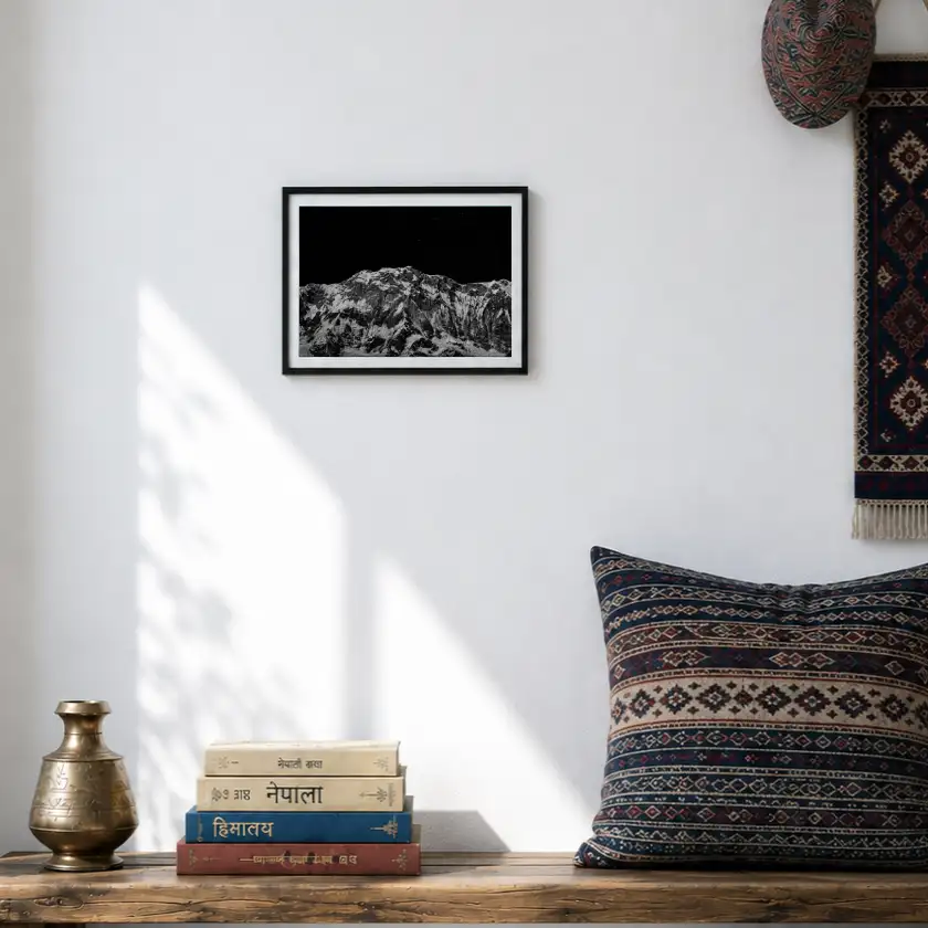 Mount Everest (Black & White) | Himalayan Landscape Posters