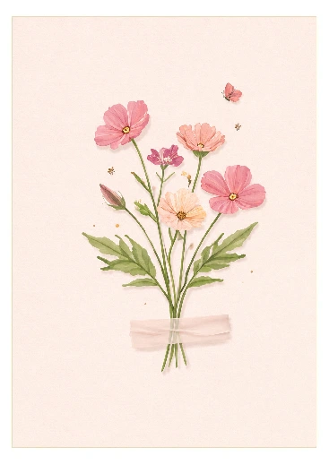 Pink Wildflower Flower Poster