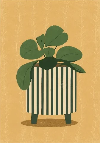 Striped Pot Houseplant Poster
