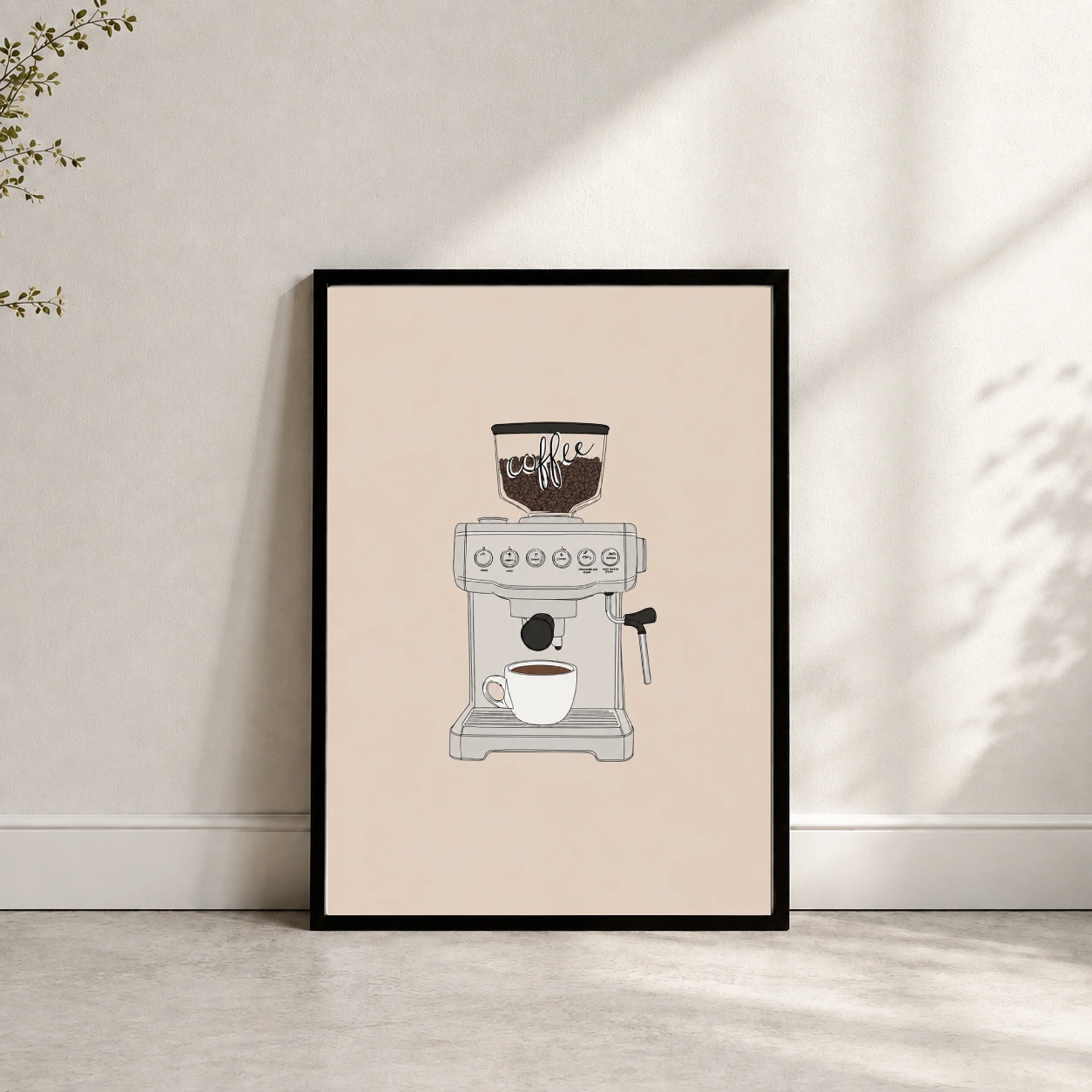 espresso machine coffee poster mockup