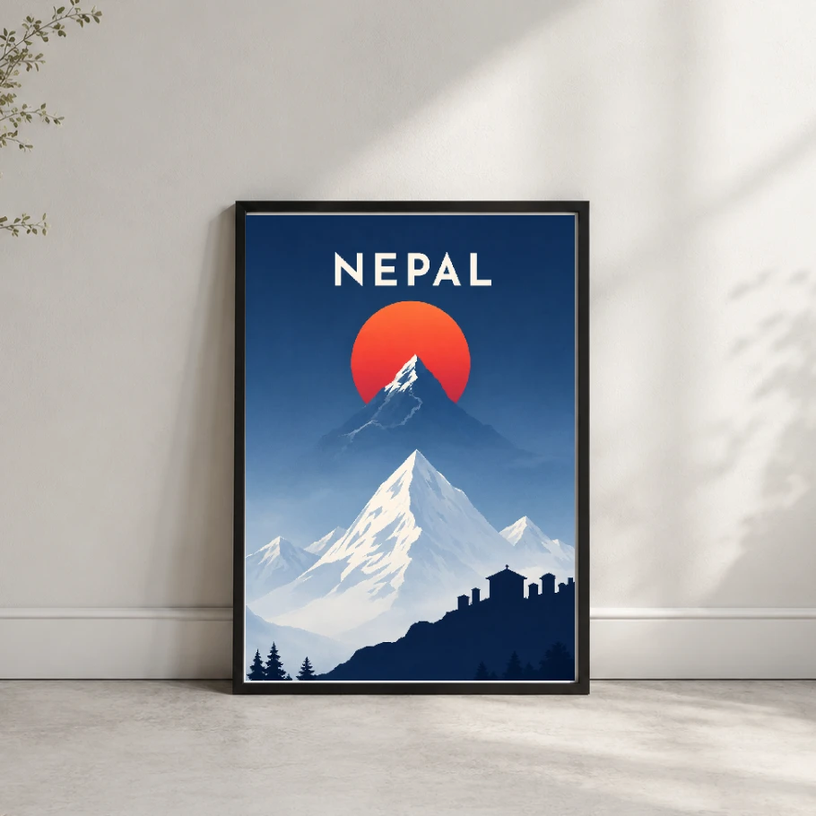 Nepal Mountain Sunset mockup