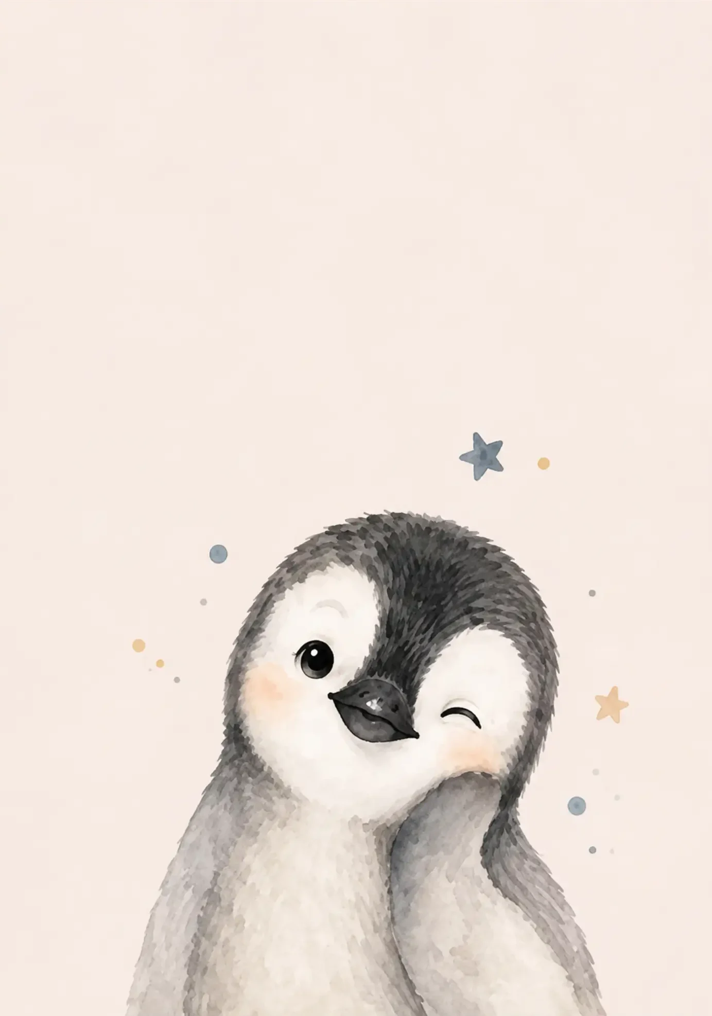winking baby penguin