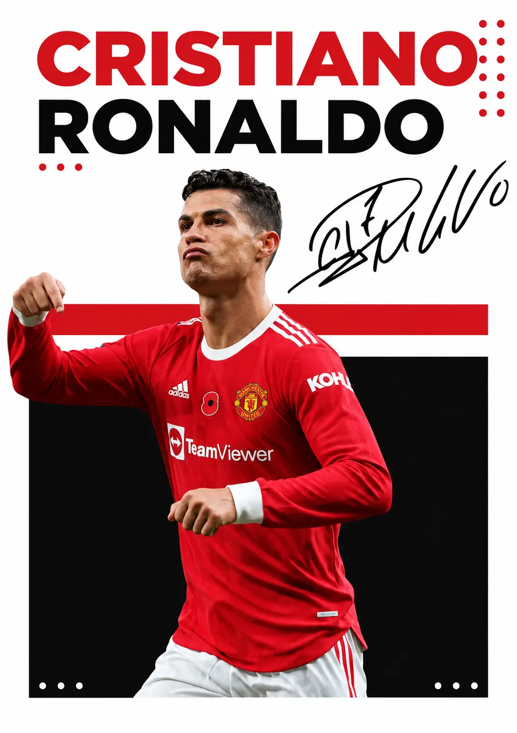 Cristiano Ronaldo Manchester United Signature Poster