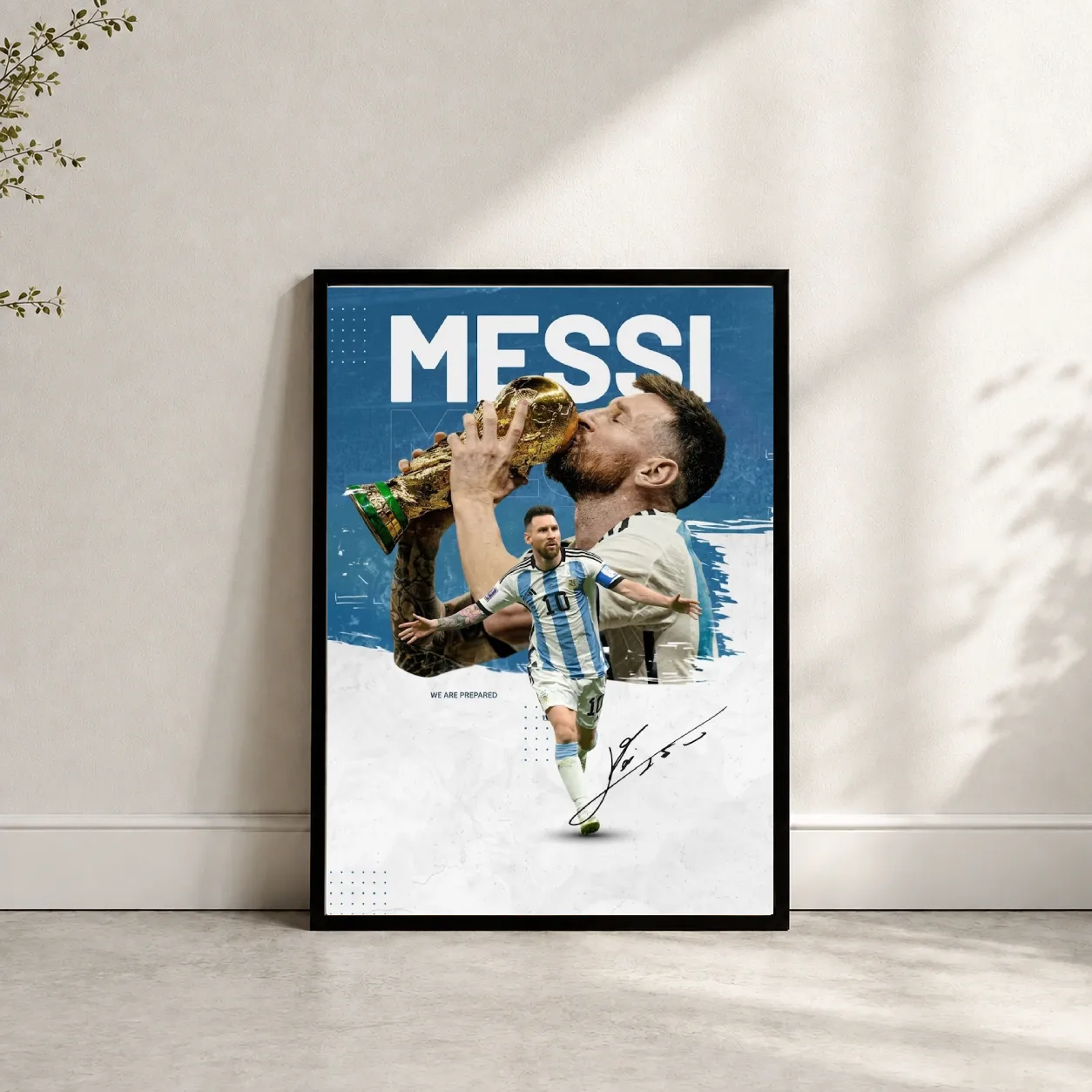 messi poster with worldcup mockup
