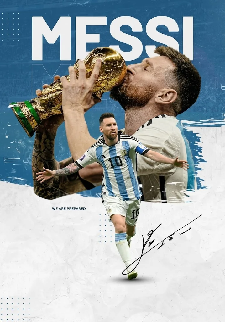 messi poster with worldcup