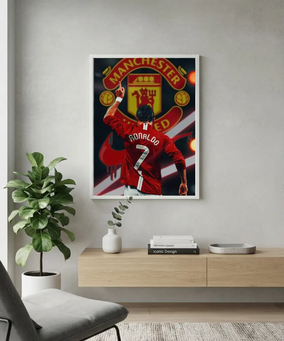 ronaldo 7 manchester untied poster mockup