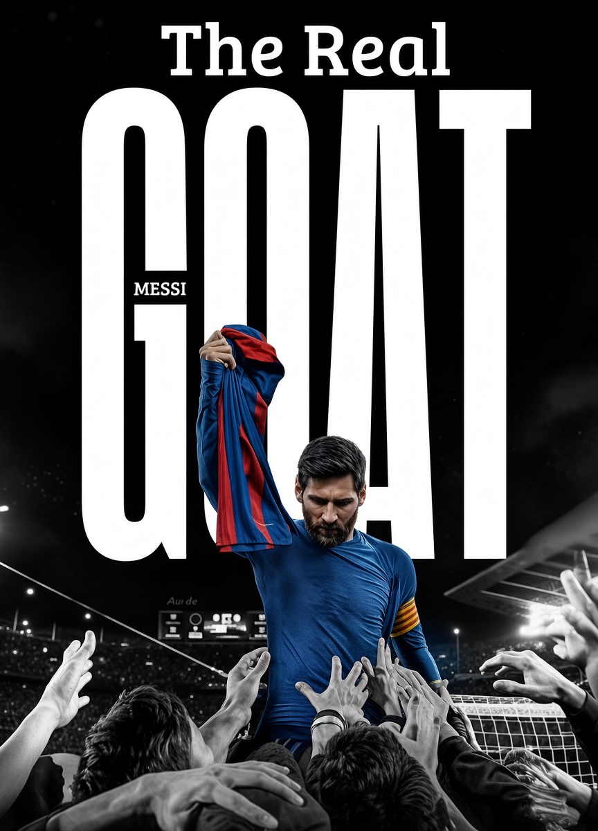 messi the goat poster