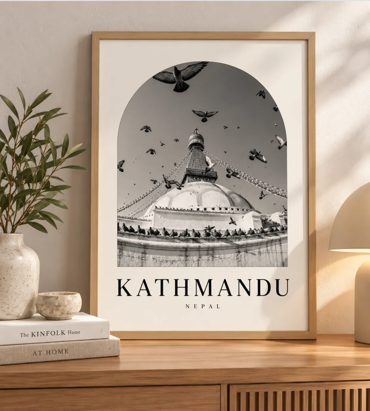 Minimalist kathamndu stupa mockup